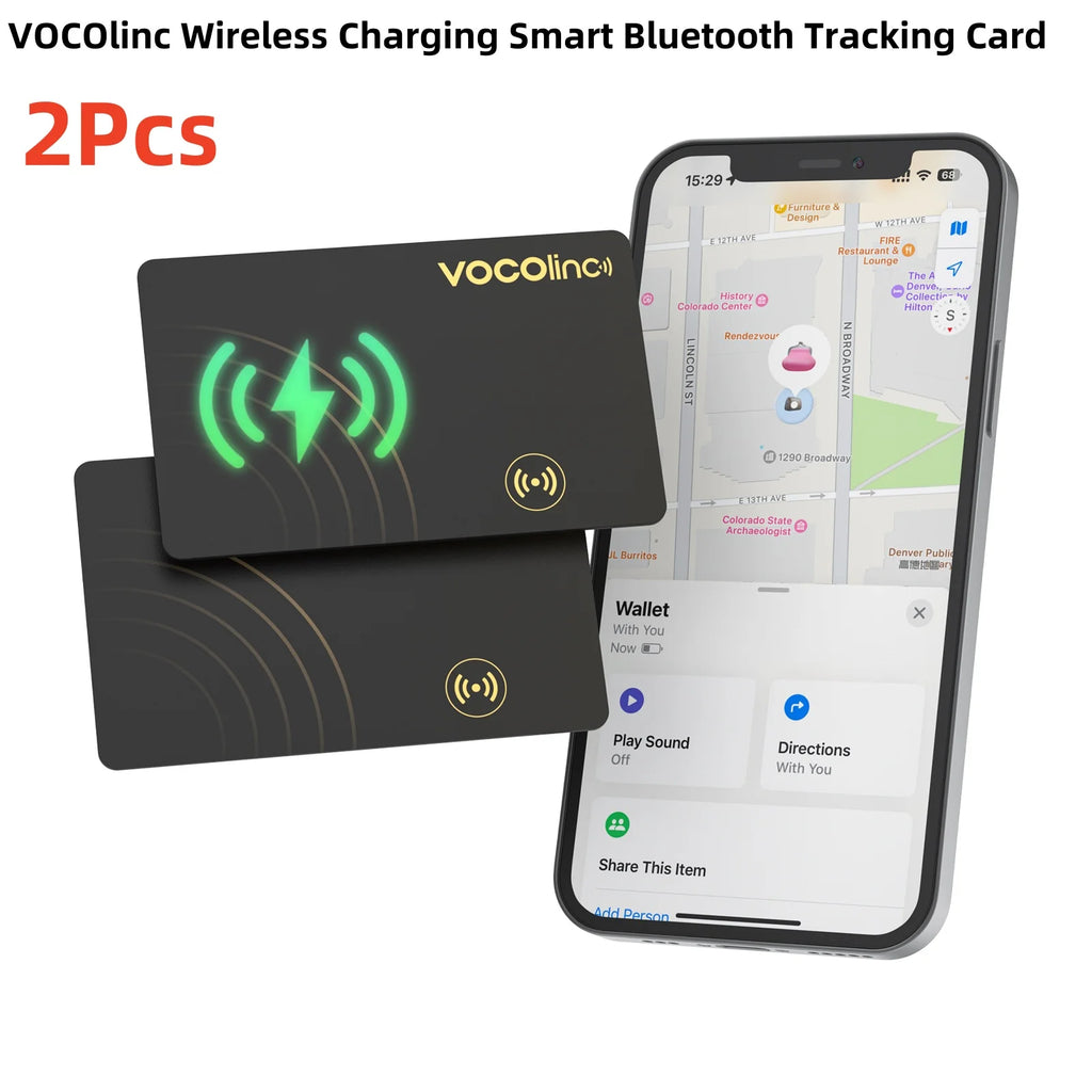 1/2Pcs  Wireless Charging Bluetooth Tracking Card, Global Locator, Smart Tag, Item Finder, Use with Find My (IOS Only)