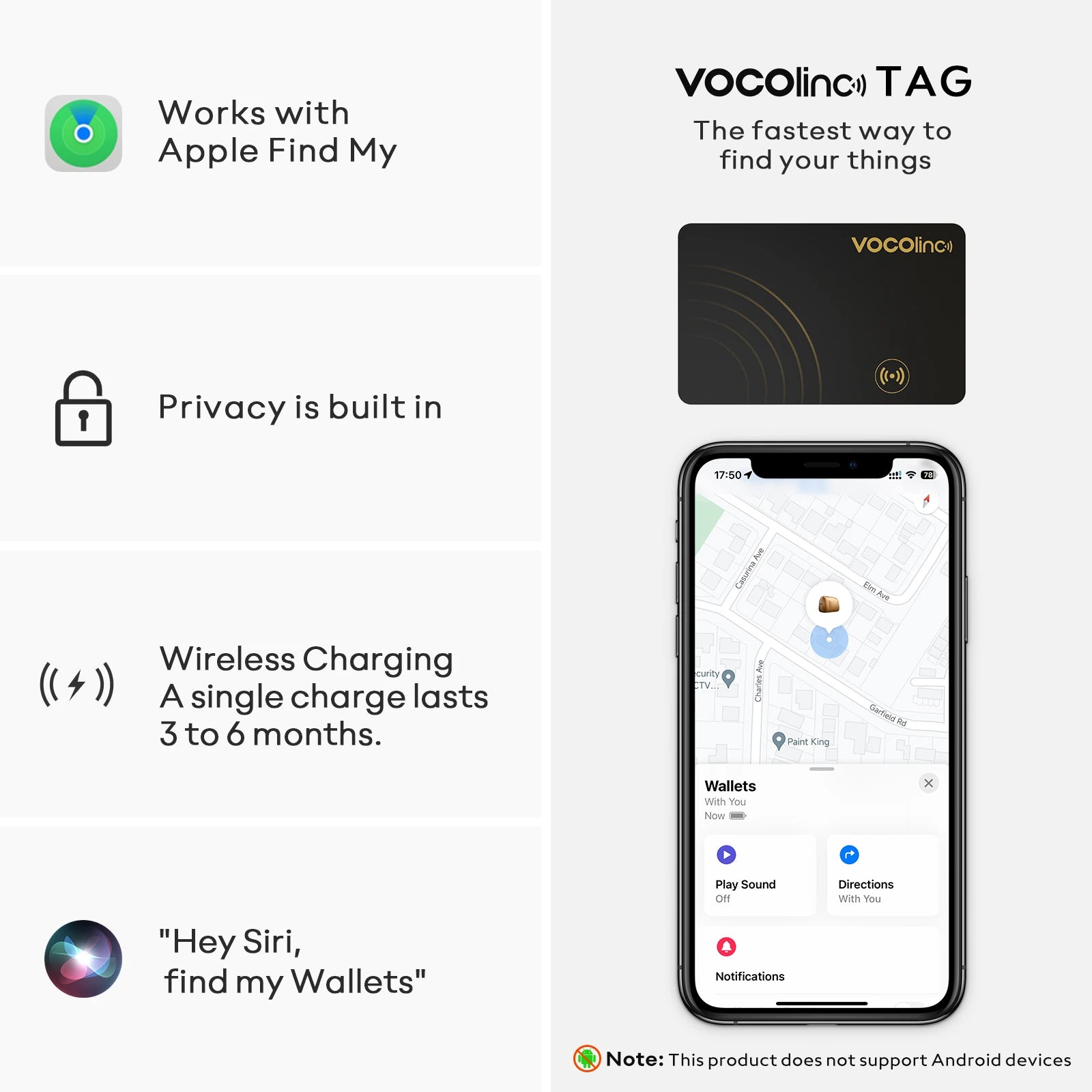 1/2Pcs  Wireless Charging Bluetooth Tracking Card, Global Locator, Smart Tag, Item Finder, Use with Find My (IOS Only)
