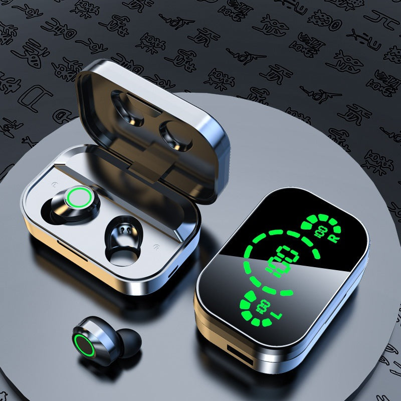 YD03 Wireless Bluetooth-Compatible Headset TWS Large Screen Smart Digital Display in Ear Breathing Light